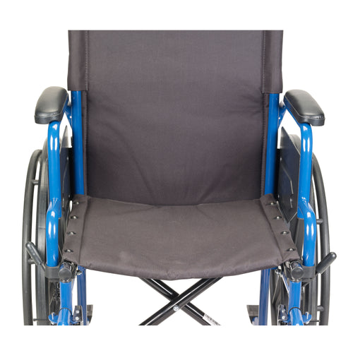 Drive Medical BLS20FBD-ELR Blue Streak Wheelchair with Flip Back Desk Arms, Elevating Leg Rests, 20" Seat